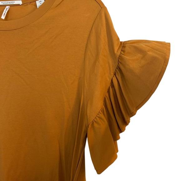 Scotch & Soda Rust Ruffle Jersey Dress - Picture 7 of 13